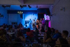 A permormance at the Blackwood Bar during Edinburgh Deaf Festival